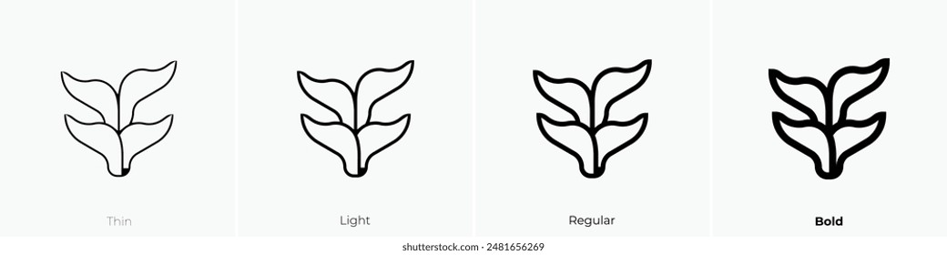 heliconia icon. Thin, Light Regular And Bold style design isolated on white background