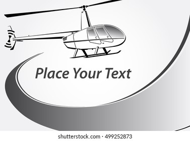 Helicopter abstract lines vector logo. Vector illustration