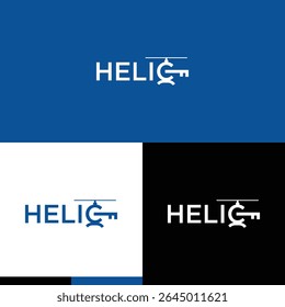 helicopter abstract monogram logo design