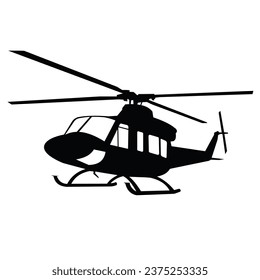 helicopter air transportation silhouette vector design