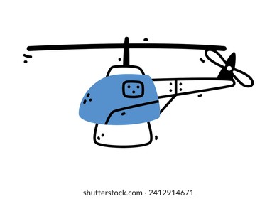Helicopter as Aircraft Flying in the Air Vector Illustration