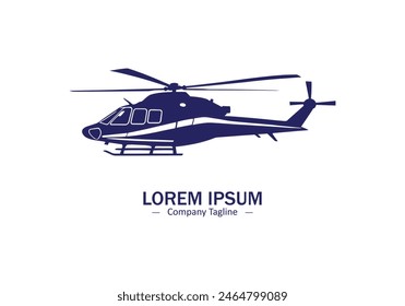 Helicopter aircraft logo icon vector silhouette