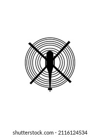 Helicopter or airplane vector icon on white background
