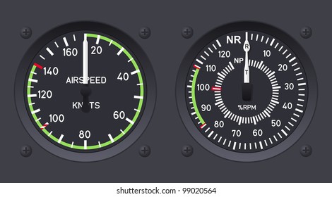 Helicopter airspeed indicators. Vector illustration.