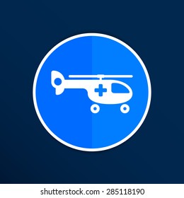 Helicopter ambulance icon medical vector air health.