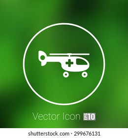 Helicopter ambulance icon medical vector air health.