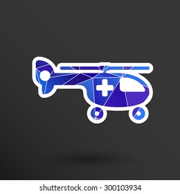 Helicopter ambulance icon medical vector air health.