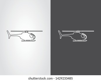 Helicopter Army Military Vehicle Commerce Passenger Aerospace Icon Symbol Outline