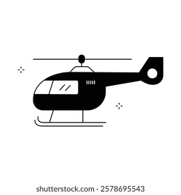 Helicopter Aviation Vehicle Vector Icon Design