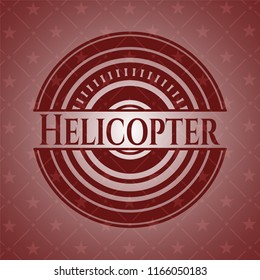 Helicopter badge with red background