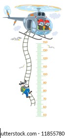 Helicopter with badgers meter wall or height chart