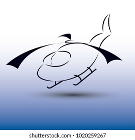 Helicopter banner blue