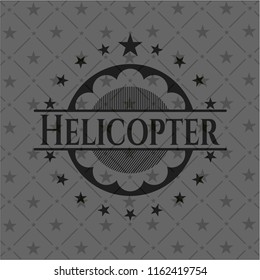 Helicopter black emblem. Vintage.