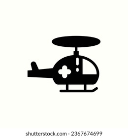 helicopter black icon, isolated hospital icon in light background, perfect for website, blog, logo, graphic design, social media, UI, mobile app