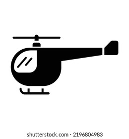 Helicopter black icon. Suitable for website, content design, poster, banner, or video editing needs