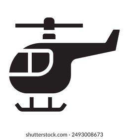Helicopter black icon. vector illustration.