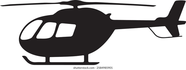  Helicopter black Silhouette Vector design