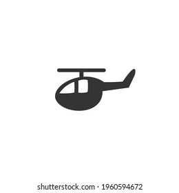 Helicopter black vector, icon on a white background