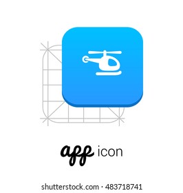Helicopter Blue Mobile App UI/UX Button Corporate Logo / Icon Design
