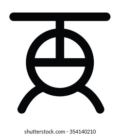 Helicopter Bold Line Vector Icon