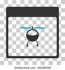Helicopter Calendar Page icon. Vector illustration style is flat iconic bicolor symbol, blue and gray colors, transparent background. Designed for web and software interfaces.