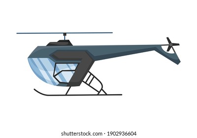 Helicopter cartoon aviation. Avia transportation with propeller isolated on white. Vector copter aircraft rotor plane cargo. Civil or army military transport helicopter