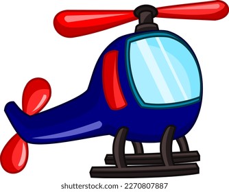 Helicopter cartoon isolated on white background.