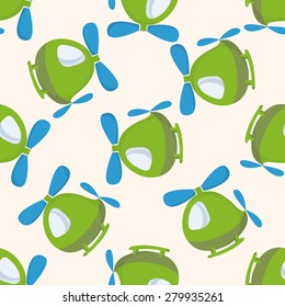 helicopter , cartoon seamless pattern background