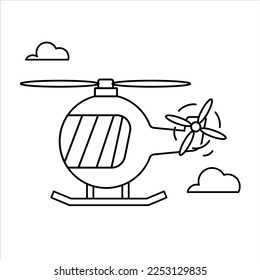helicopter cartoon in vector art for coloring 