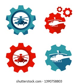 Helicopter Chopper Gear Machine Mechanic Symbol Isolated