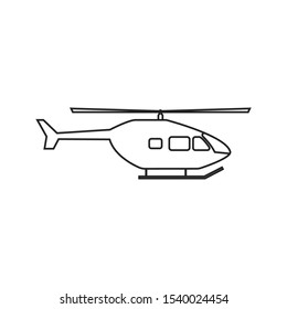 Helicopter, chopper icon. Vector illustration, flat design.