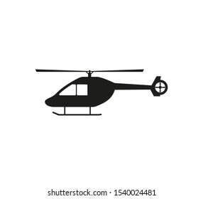 Helicopter, chopper icon. Vector illustration, flat design.