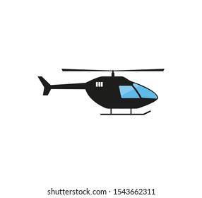 Helicopter, chopper icon. Vector illustration, flat design.