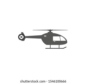 Helicopter, chopper icon. Vector illustration, flat design.