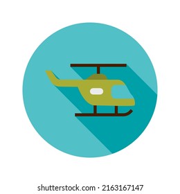 Helicopter Circle Icon. Vector Illustration of Military Sign.