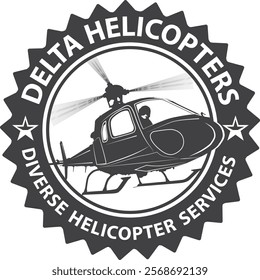 Helicopter circular logo design idea