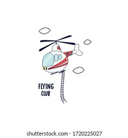 helicopter cloud sky fly air text line tee illustration art vector 