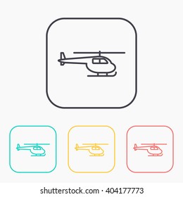 Helicopter color icon set 