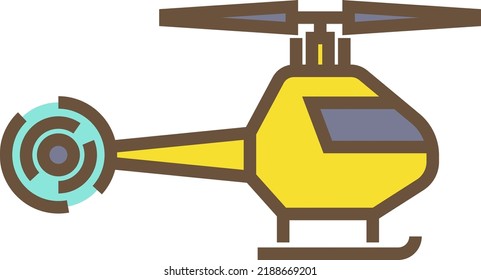 Helicopter color line icon. Flying transport symbol