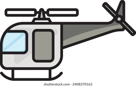 Helicopter color line icon, perfect use for website, design, pattern, etc