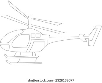 Helicopter coloring page and drawing 