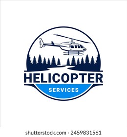 Logotipo de la compañía del helicóptero con el diseño clásico del estilo