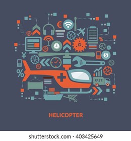 Helicopter concept design on clean background,vector