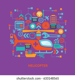 Helicopter concept design,clean vector