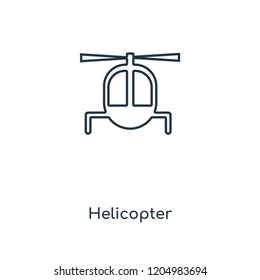 Helicopter concept line icon. Linear Helicopter concept outline symbol design. This simple element illustration can be used for web and mobile UI/UX.
