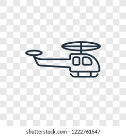 Helicopter concept vector linear icon isolated on transparent background, Helicopter concept transparency concept in outline style