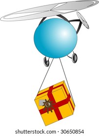 helicopter delivers cargo