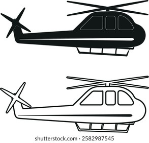 Helicopter Design in Silhouette and Outline.