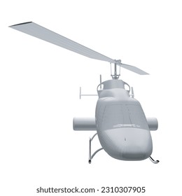 Helicóptero detallado polígono. Vector aislado en un fondo blanco. Página de coloreado de helicópteros militares adultos para el libro. Cobre y aeronaves. Ilustración vectorial. Ilustración poligonal. 3 D.