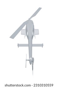 Hubschrauber detaillierte polygonal. Vektorgrafik einzeln auf weißem Hintergrund. Erwachsener Militärhubschrauber-Farbseite für Buch. Kupfer und Luftfahrzeuge. Vektorgrafik. Polygonale Abbildung. 3D..